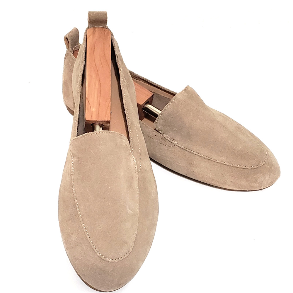 Lucky Brand Lyndia Size 10M Taupe Cream Flat Slip On Round Toe Casual Loafers